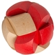 aerial view a wooden/red wooden soccer ball puzzle, image 1 of 5