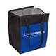 aerial view a blue insulated shopping tote bag, image 1 of 2