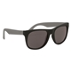 aerial view a black frame with gray temples two tone rubberized sunglasses, image 1 of 3
