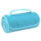 aerial view a light blue large roll - up hook and loop closure blanket, image 1 of 4