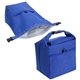 aerial view a heather blue bellevue heathered polyester insulated lunch tote, image 1 of 2