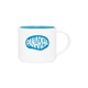 aerial view a white/sky blue monaco 16 oz stackable ceramic coffee mug - white / sky blue, image 1 of 5