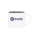 aerial view a white/cobalt blue monaco 16 oz stackable ceramic coffee mug - white / cobalt blue, image 1 of 5