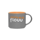 Gray/Orange aerial view a gray/orange monaco 16 oz stackable ceramic coffee mug - gray / orange, image 1 of 5