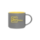 aerial view a gray/yellow monaco 16 oz stackable ceramic coffee mug - gray / yellow, image 1 of 5