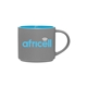 Gray/Sky Blue aerial view a gray/sky blue monaco 16 oz stackable ceramic coffee mug - gray / sky blue, image 1 of 5