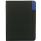 aerial view a black/royal polyester contrast padfolio, image 1 of 2