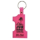 aerial view a neon pink 1-9/16 w x 2-9/16 h plastic number one key tag, image 1 of 2