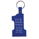 a blue 1-9/16 w x 2-9/16 h plastic number one key tag