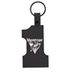 a black 1-9/16 w x 2-9/16 h plastic number one key tag