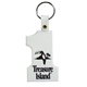 a white 1-9/16 w x 2-9/16 h plastic number one key tag