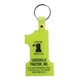 a neon yellow 1-9/16 w x 2-9/16 h plastic number one key tag