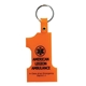 a neon orange 1-9/16 w x 2-9/16 h plastic number one key tag