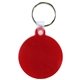 aerial view a trans. red 2 diameter plastic circle key fob, image 1 of 2