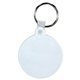 aerial view a white 2 diameter plastic circle key fob, image 1 of 2