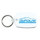 aerial view a white 2-3/16 w x 1-7/16 plastic h standard key fob, image 1 of 2