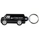 a black 2-3/4 w x 1-1/4 h plastic van shaped key fob