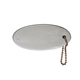 aerial view a metallic silver promotional custom float rite key chain, image 1 of 2