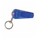 aerial view a translucent blue whistle / light key chain, image 1 of 2