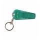 aerial view a translucent green whistle / light key chain, image 1 of 2