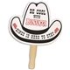 aerial view a white cowboy hat shape hand fan, image 1 of 2