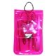 aerial view a translucent pink travel manicure set, image 1 of 3