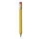 a yellow round golf pencil with erasers