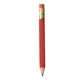 a red round golf pencil with erasers