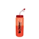 a neon orange 32 oz sports bottle with flexible straw