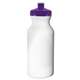aerial view a translucent purple bike 20 oz sports water bottle with push pull lid, image 1 of 3