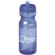 aerial view a transparent blue/blue 24 oz bpa free bike bottle, image 1 of 2