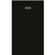 aerial view a standard leatherette black monthly pocket planner, image 1 of 2