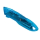 aerial view a translucent blue utility knife with free blade, image 1 of 2