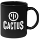 aerial view a black 11 oz ceramic c - handle coffee mug, image 1 of 2