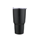 aerial view a black 30 oz stainless steel vacuum tumbler, image 1 of 2