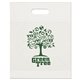 aerial view a white plastic eco die cut handle bag 12 x 15, image 1 of 2