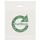 aerial view a white plastic eco die cut handle bag 15x 19, image 1 of 2