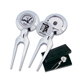 aerial view a silver woodbury(tm) chrome - plated divot fixer tool, image 1 of 2
