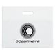 aerial view a white lo - density die cut handle bag 16x13 flexo ink imprint, image 1 of 2