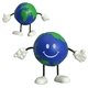 aerial view a blue/green earthball figure - stress reliever, image 1 of 2