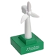 aerial view a white/green wind turbine - stress reliever, image 1 of 3