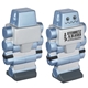 aerial view a silver/metallic blue robot - stress reliever, image 1 of 2
