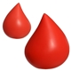 aerial view a red droplet stress reliever, image 1 of 2
