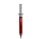 aerial view a red ballpoint clicker syringe pens, image 1 of 2