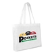 a white nw tote bag, full color digital