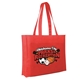a red nw tote bag, full color digital