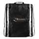 a black nw reflective drawstring backpack, full color digital