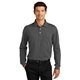 aerial view a charcoal port authority(r) rapid dry(tm) long sleeve polo, image 1 of 7