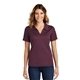 aerial view a maroon sport - tek(r) womens dri - mesh(r) v - neck polo, image 1 of 6