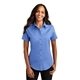 aerial view a ultramarine blue port authority(r) womens short sleeve easy care shirt - colors, image 1 of 6